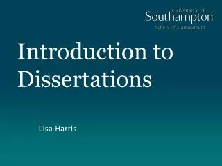 Introduction to Dissertations