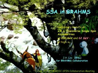 SSA in BRAHMS