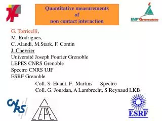 Quantitative measurements of non contact interaction