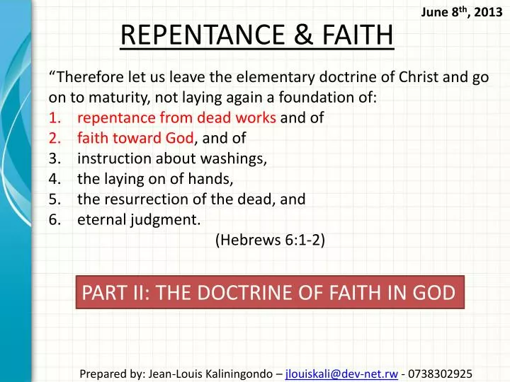 repentance faith