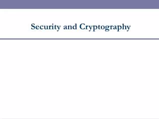 Security and Cryptography
