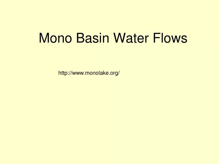 mono basin water flows