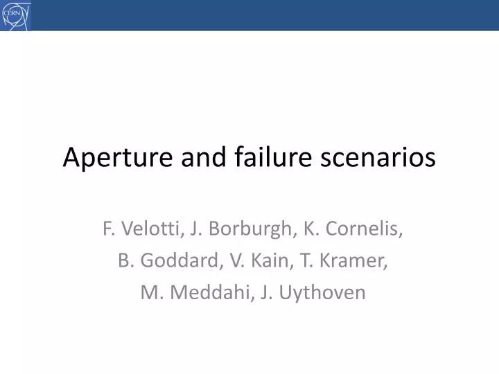 aperture and failure scenarios