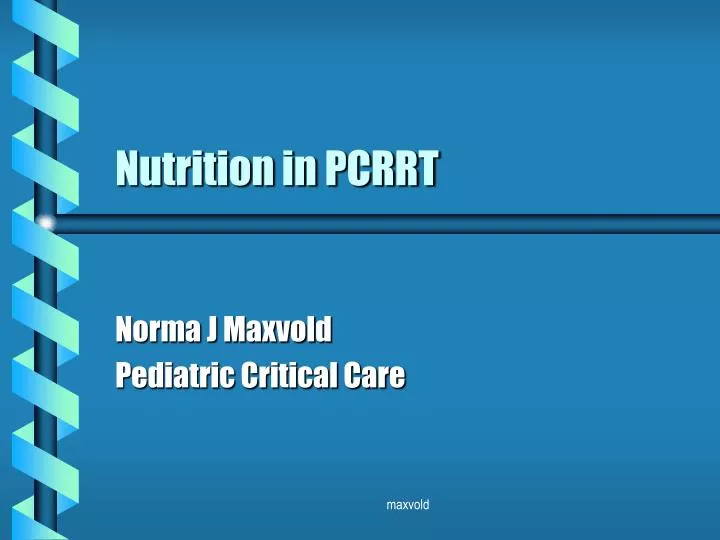 nutrition in pcrrt