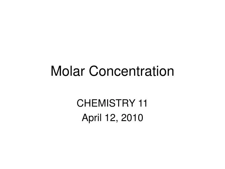 molar concentration