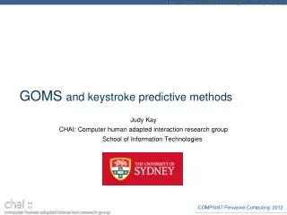 GOMS and keystroke predictive methods