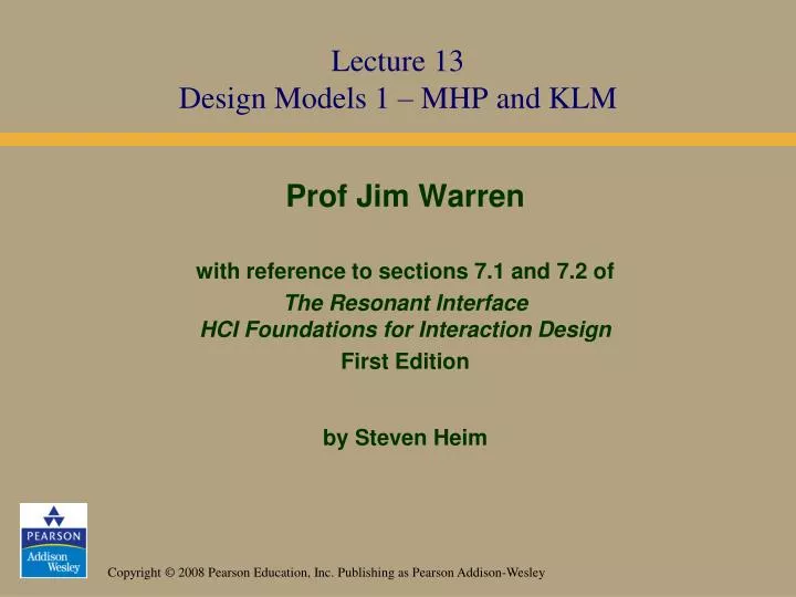 lecture 13 design models 1 mhp and klm
