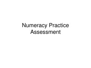 Numeracy Practice Assessment