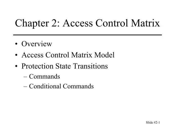 chapter 2 access control matrix
