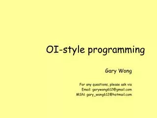 OI-style programming