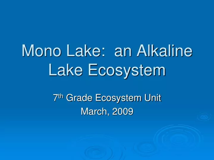 mono lake an alkaline lake ecosystem