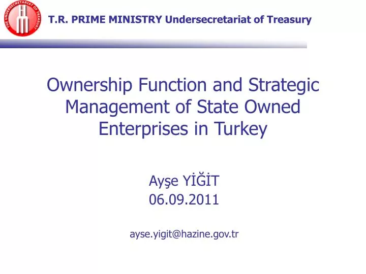 ownership function and strategic management of state owned enterprises in turkey