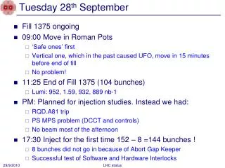 tuesday 28 th september