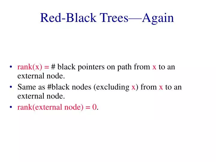 red black trees again