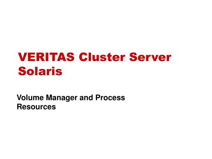 veritas cluster server solaris