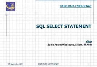 SQL SELECT STATEMENT