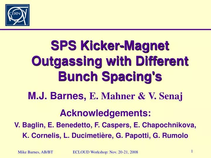 sps kicker magnet outgassing with different bunch spacing s
