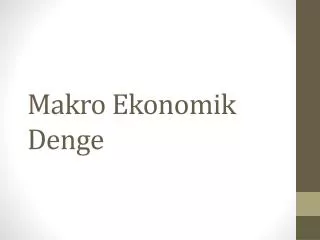 makro ekonomik denge