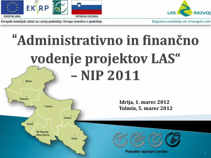 administrativno in finan no vodenje projektov las nip 2011