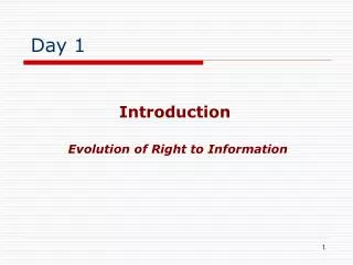 Evolution of Right to Information