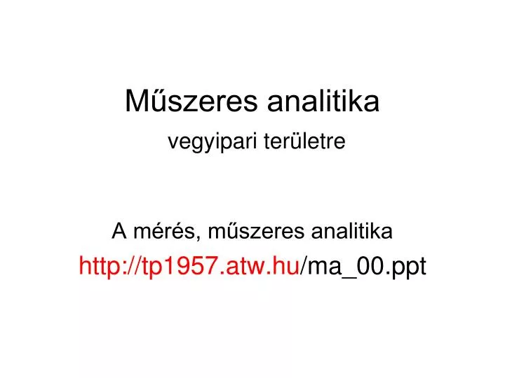 m szeres analitika vegyipari ter letre