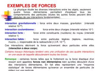 exemples de forces