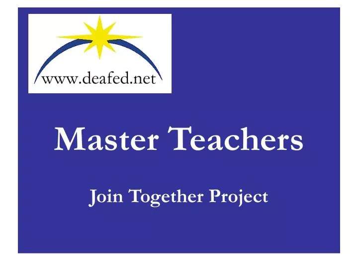 master teachers join together project