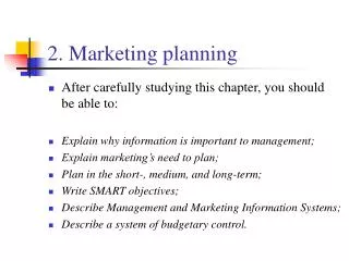 2. Marketing planning