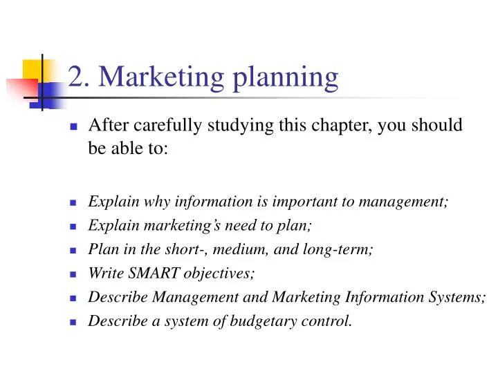 2 marketing planning