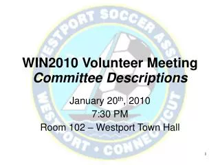WIN2010 Volunteer Meeting Committee Descriptions