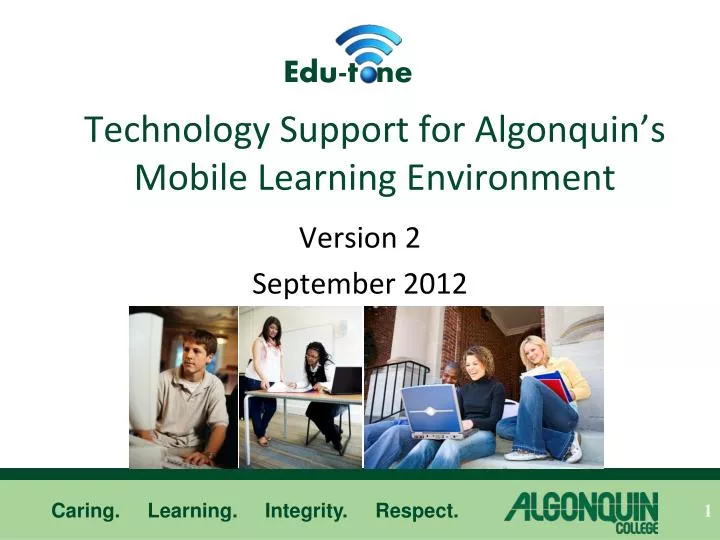 technology support for algonquin s mobile learning environment