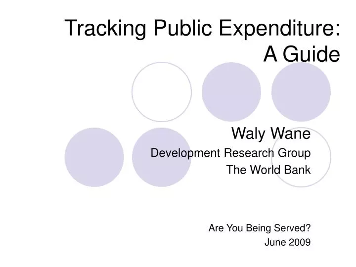 tracking public expenditure a guide