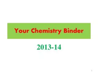 Your Chemistry Binder