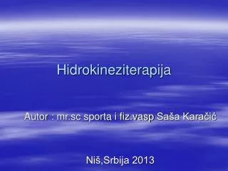 hidrokineziterapija