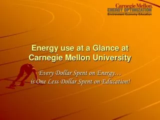 Energy use at a Glance at Carnegie Mellon University