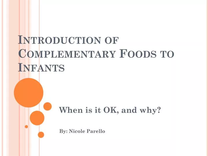 introduction of complementary foods to infants