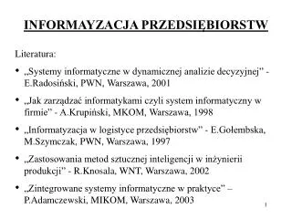 informayzacja przedsi biorstw