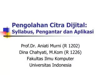 pengolahan citra dijital syllabus pengantar dan aplikasi