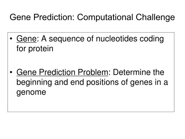 gene prediction computational challenge