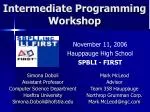 Intermediate Programming Workshop - slide 1