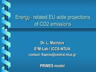 Energy- related EU wide projections of CO2 emissions