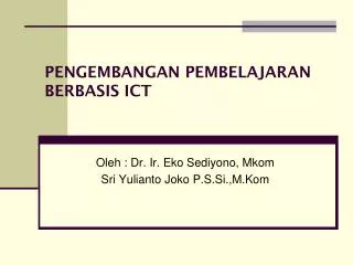 pengembangan pembelajaran berbasis ict