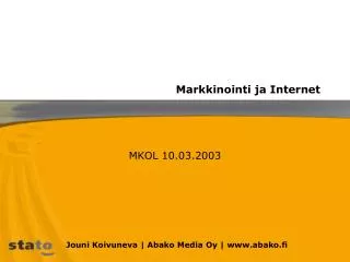 markkinointi ja internet