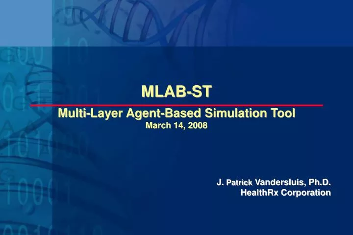 multi layer agent based simulation tool march 14 2008