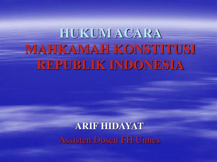 hukum acara mahkamah konstitusi republik indonesia