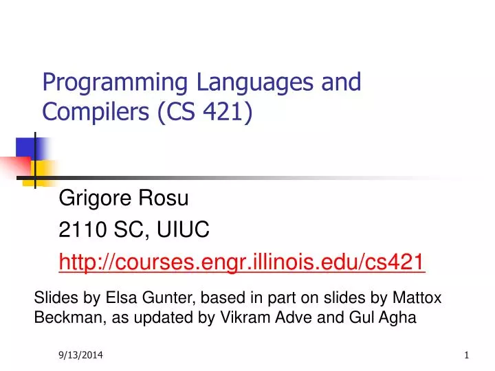 programming languages and compilers cs 421