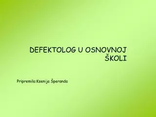 defektolog u osnovnoj koli