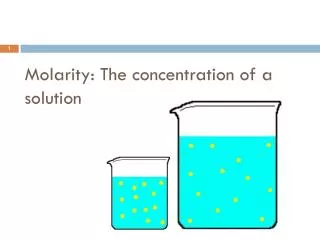 Molarity: The concentration of a solution