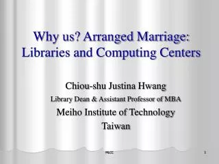Why us? Arranged Marriage: Libraries and Computing Centers