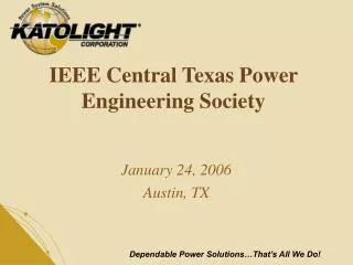 IEEE Central Texas Power Engineering Society